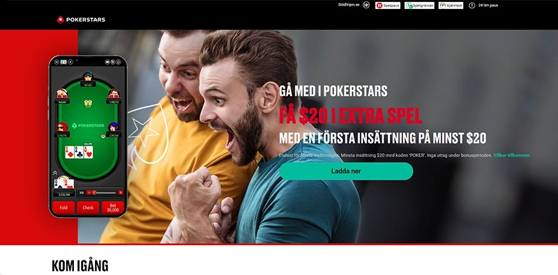 Skärmdumpar: Ladda ner applikationen PokerStars