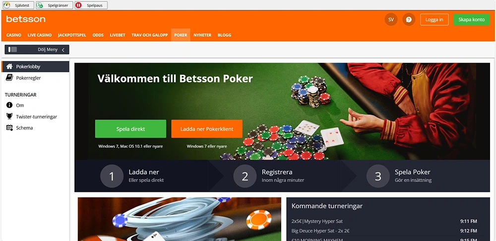 Betsson poker Startsida