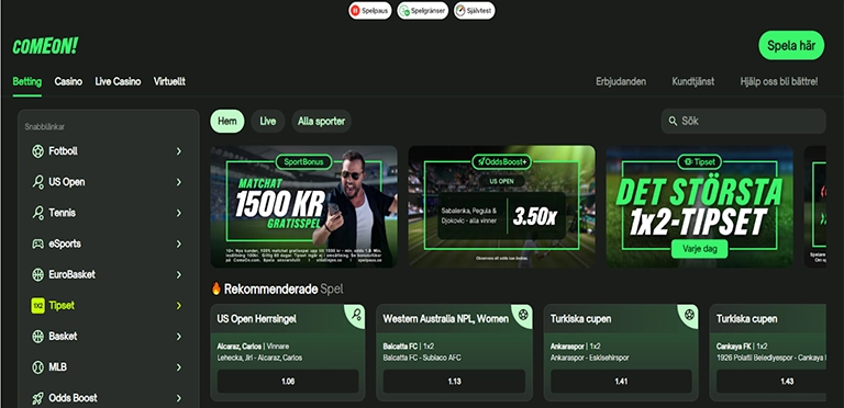 Slots och spelautomater hos ComeOn Casino