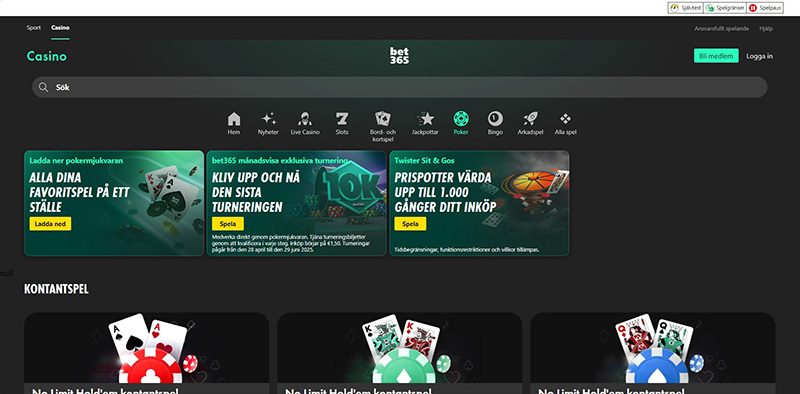 Bet365 poker startsida