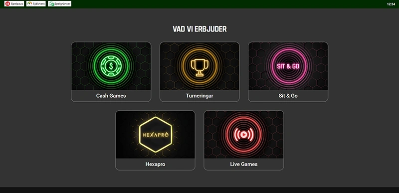 Unibet Typer av spel