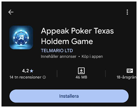Ladda ned och installera Appeak appen