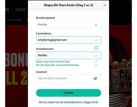 Skapa konto