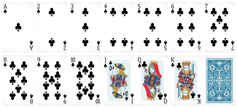 En kortlek med klöver