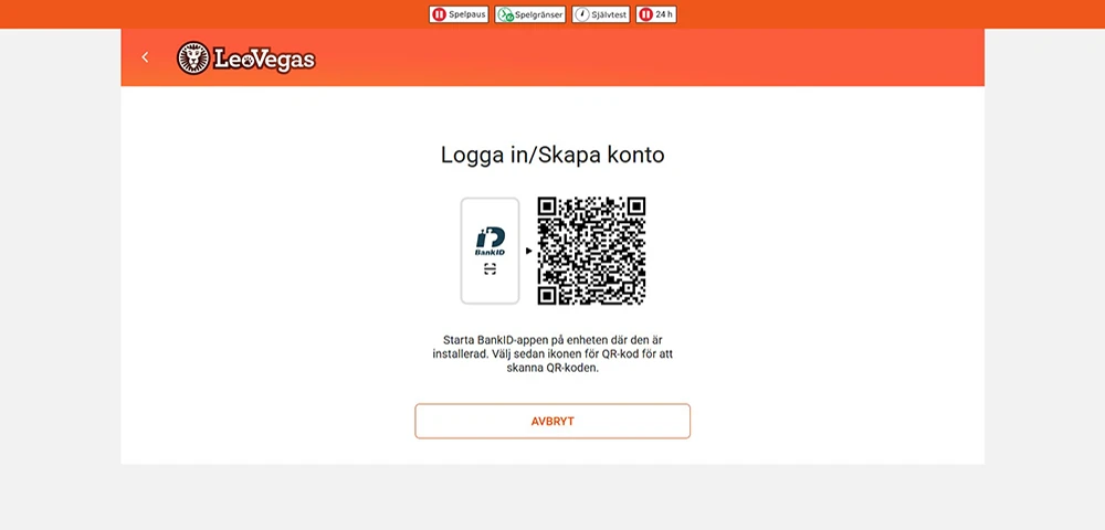 Registreringsprocess LeoVegas Casino
