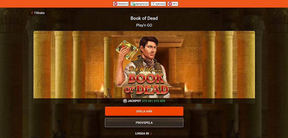 Spel "Book of Dead" LeoVegas Casino