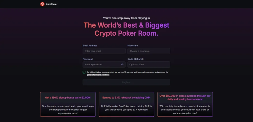 Registreringssida-coinpoker