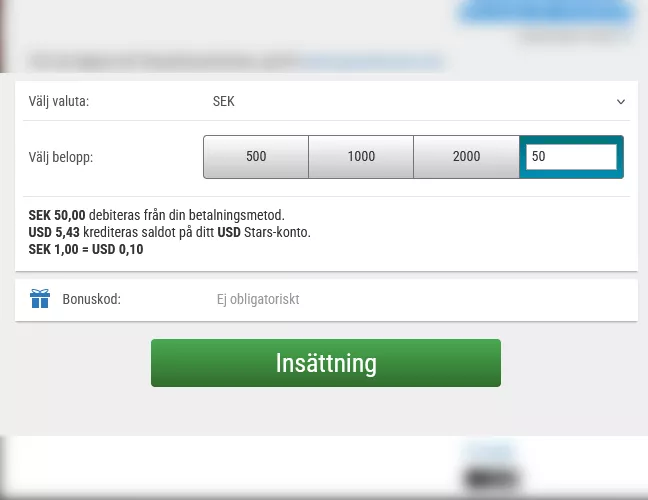 Bekräfta insättningen:
