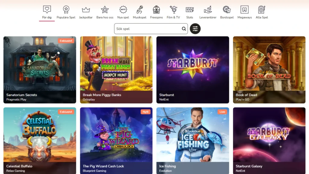 Maria Casino Skärmdump