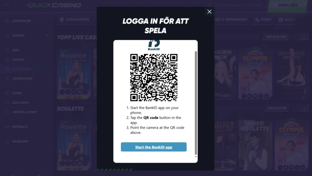 Quick Casino skärmdump