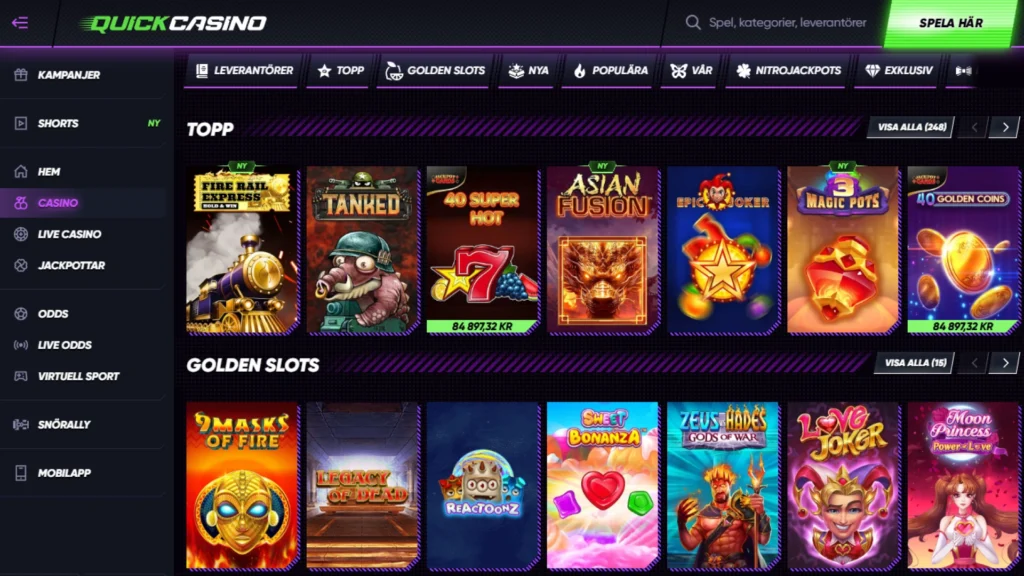 Quick Casino skärmdump