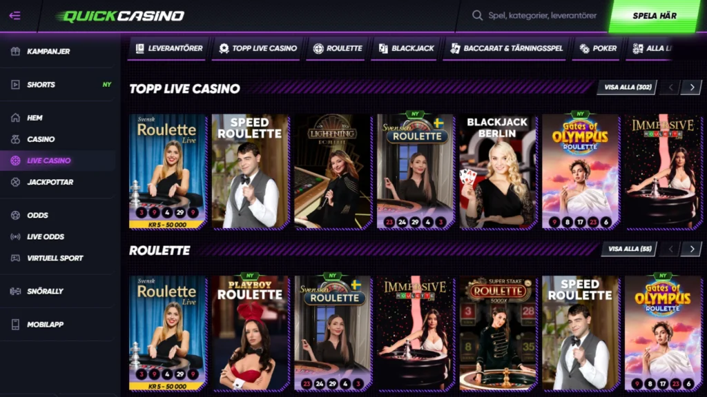 Quick Casino skärmdump