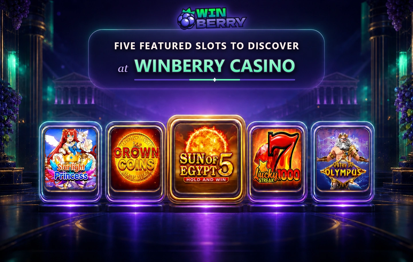 Fem utvalda slots att upptäcka på Winberry Casino